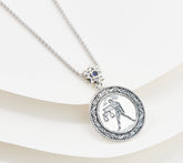 Artisan Crafted Sterling Silver Zodiac "Libra" Pendant Necklace, 18"